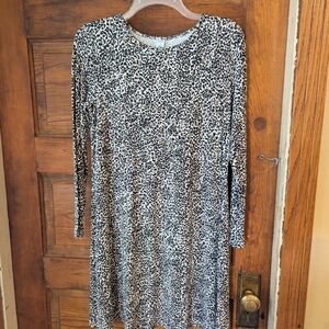 Old‎ Navy Womens Leopard Print Long Sleeve Swing Dress Small NWT Black Brown